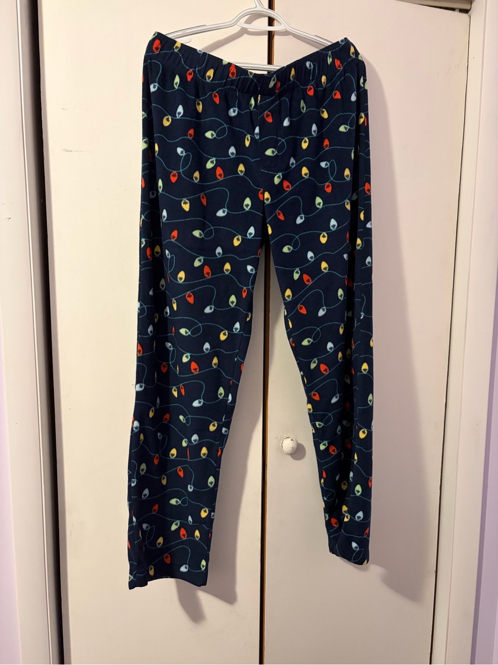Men’s Navy Holiday Light Print Lounge Pants